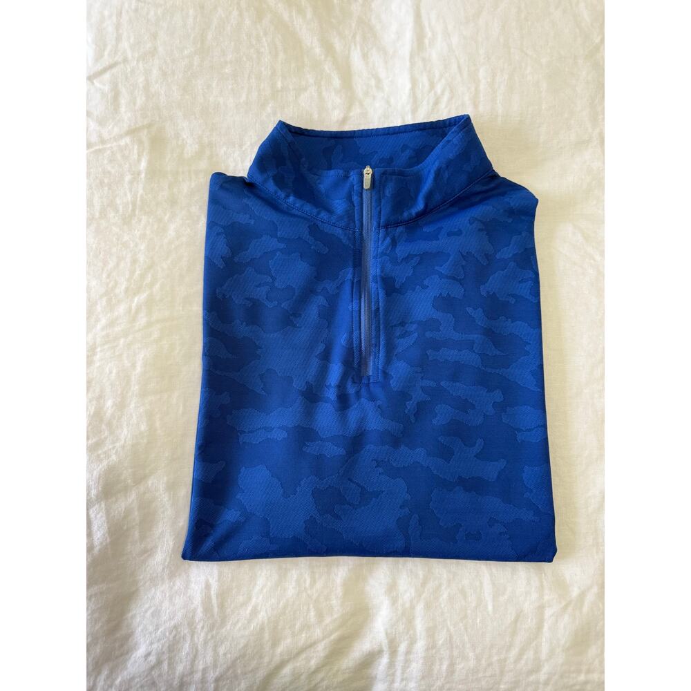 PETER MILLAR | Men’s L | Blue Perth Camo Crown Sport 1/4 Zip | Tuckaway Club EUC - Picture 10 of 10